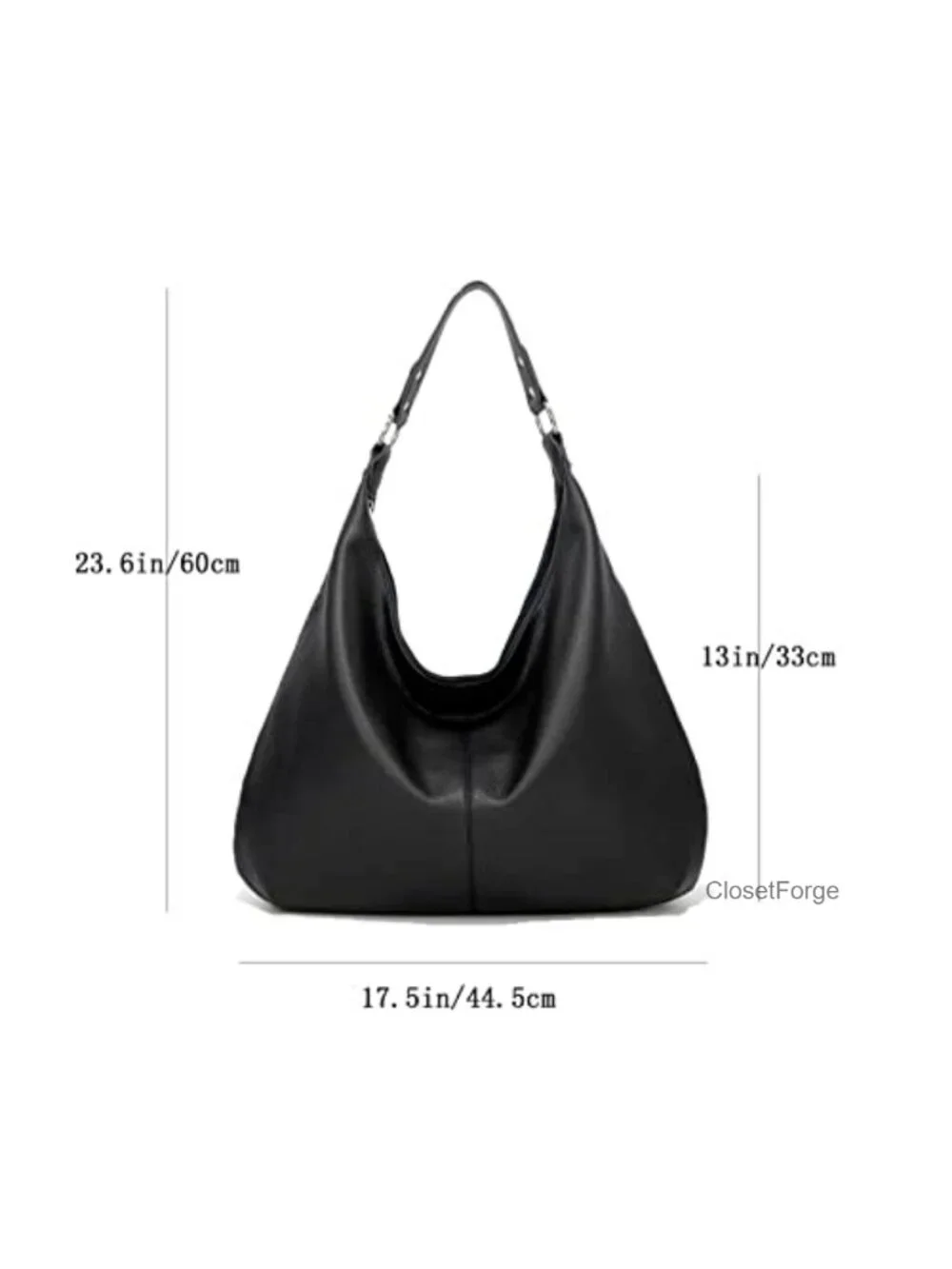 Women's Hobo Bag Soft Faux Leather Slouchy Shoulder Purse Zipper